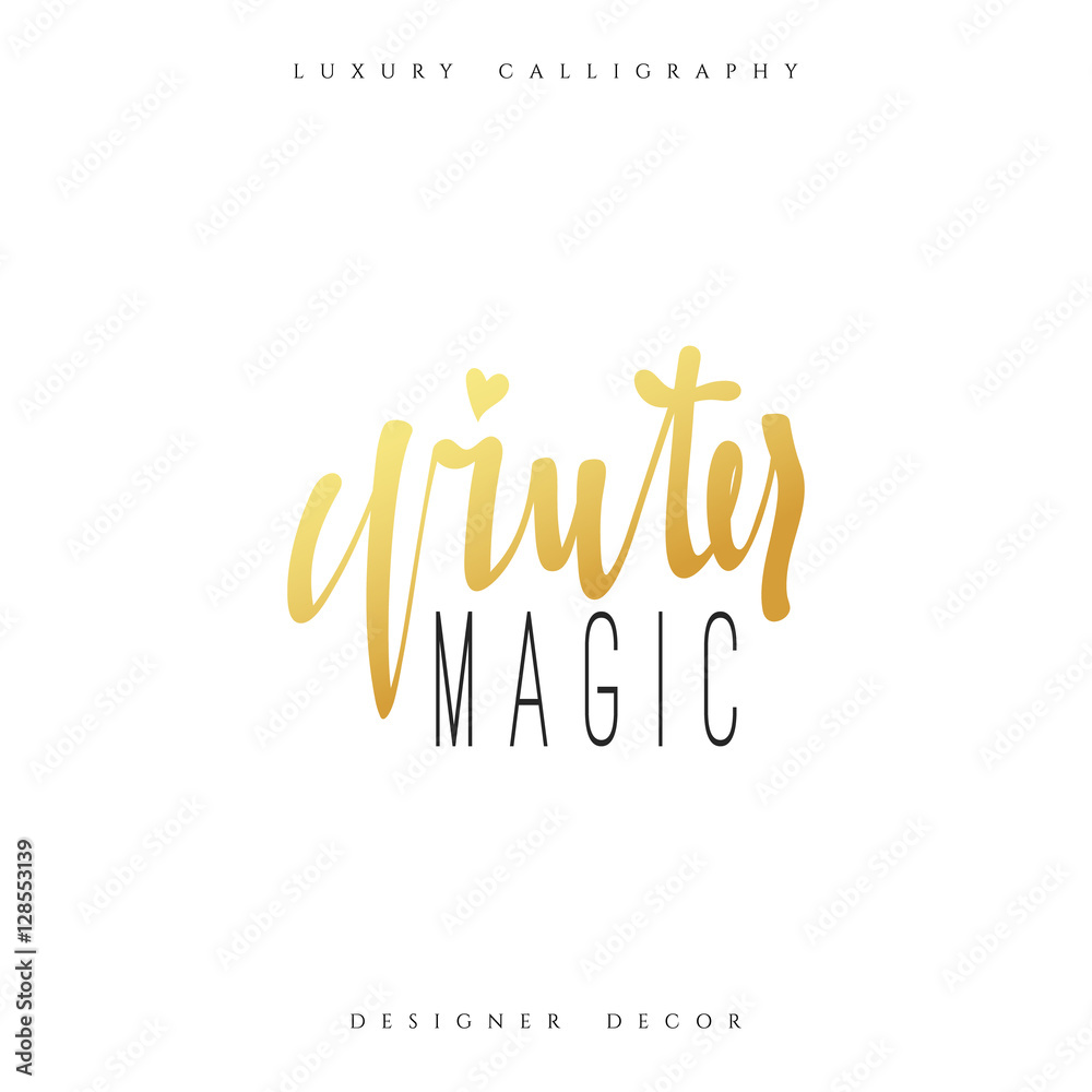 Fototapeta premium Christmas design handmade calligraphy lettering inscription Winter Magic.