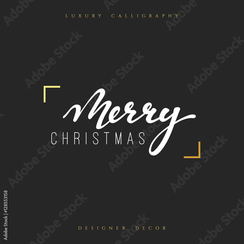 Christmas design handmade calligraphy lettering. Decor element for Poster and greeting cards. Inscription Merry Christmas