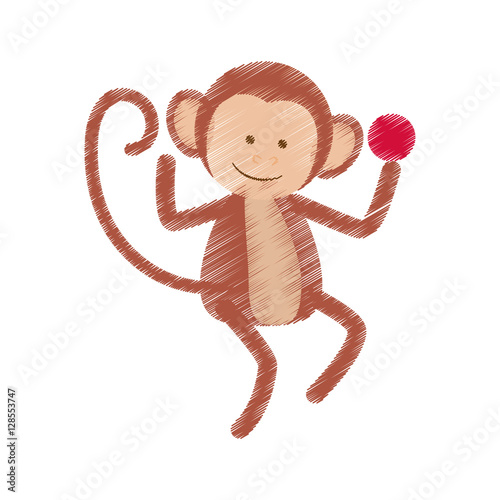 Cute monkey cartoon icon vector illustration graphic design photo