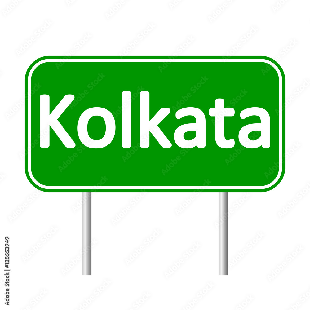 Kolkata road sign isolated on white background. Kolkata road sign isolated on white background.
