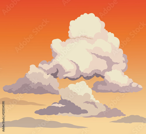 beautiful sky sunset clouds vector illustration eps 10