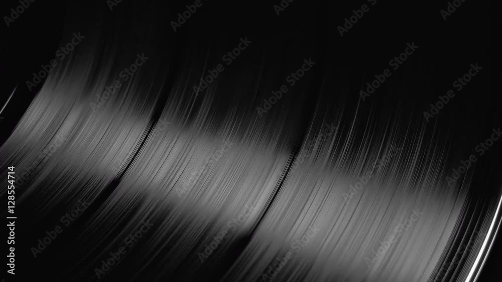 Loopable: Vinyl record spinning on a turntable at 33 RPM. Audio tracks.
