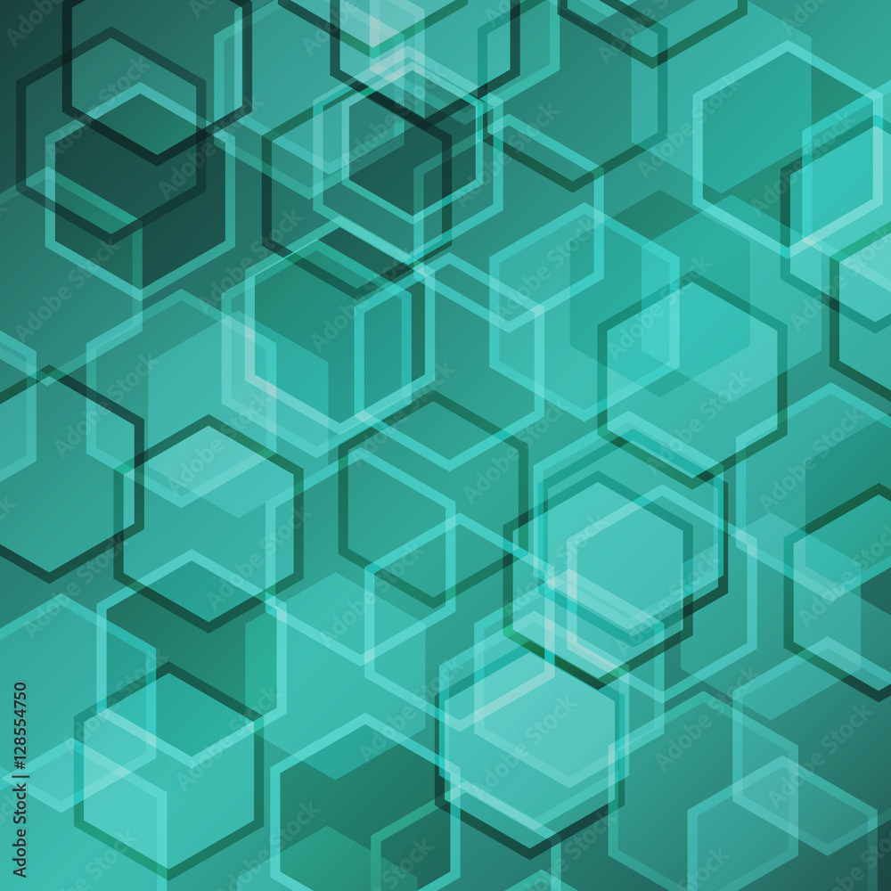 Abstract green gradient background with hexagon Abstract green gradient background with hexagon