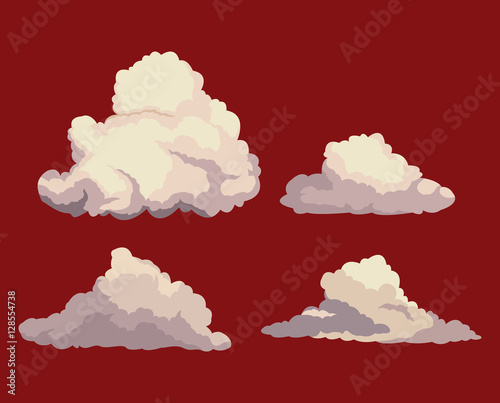 sky clouds red background design vector illustration eps 10