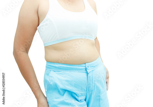abdominal surface of fat woman © saiyood