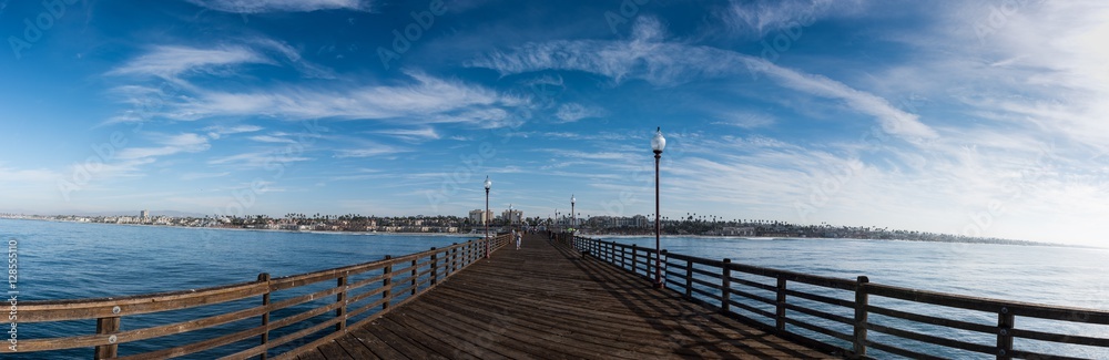 A Panoramic View of Oceanside in the Morning