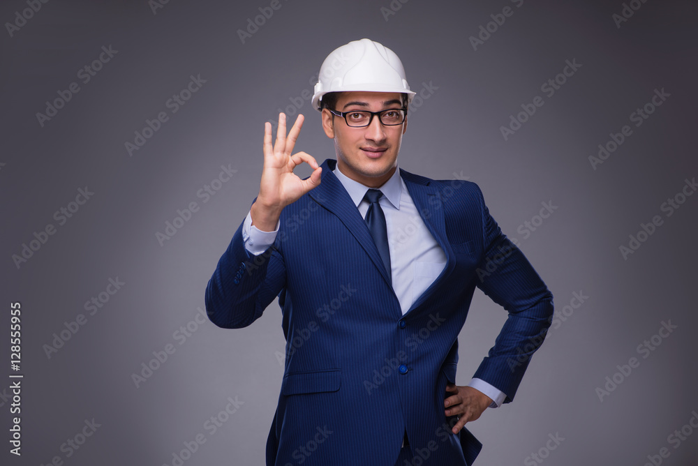 Young architect in industrial concept Young architect in industrial concept