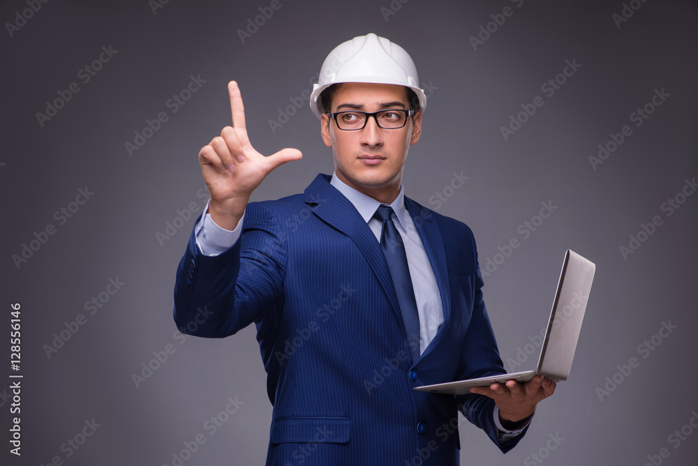 Young architect in industrial concept