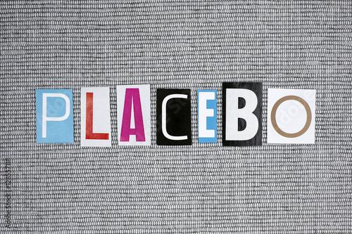placebo word on grey background
