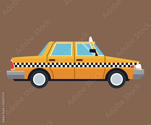 taxi car side view brown background vector illustration eps 10
