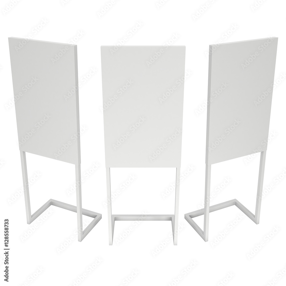 Blank Expo Banner Stand. 3d render Trade Show Booth isolated on white background Blank Expo Banner Stand. 3d render Trade Show Booth isolated on white background