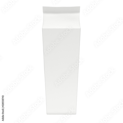 Milk or juice box. Retail package mockup. 3d render illustration isolated on white.