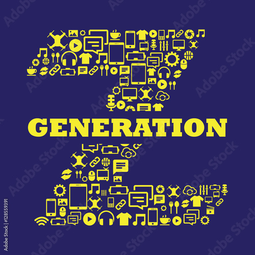 Generation Z with icons inside