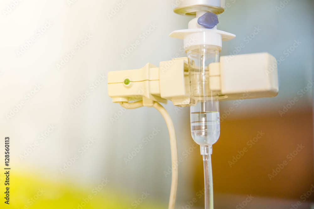 Saline bag and saline for intravenous infusion for patient in ho Saline bag and saline for intravenous infusion for patient in ho