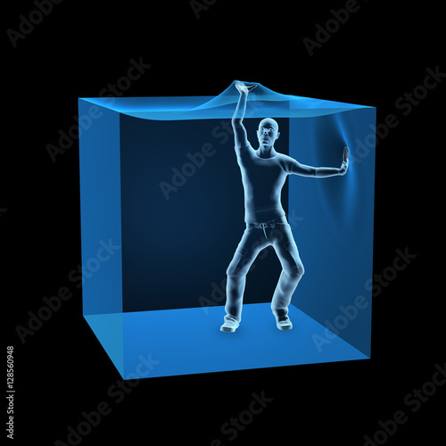 Man Trapped Inside a Box