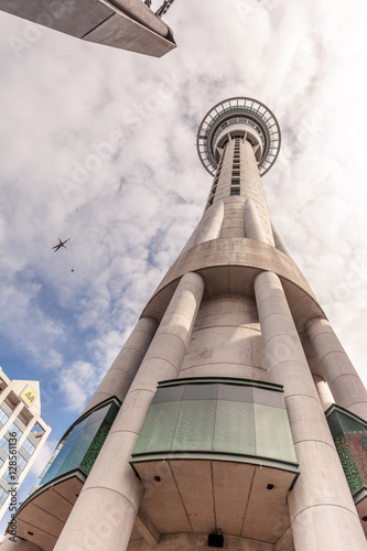 Auckland sky tower famous landmark in Auckland.