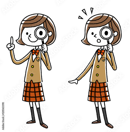 ブレザーの女子学生
