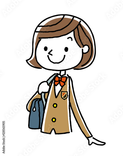 ブレザーの女子学生
