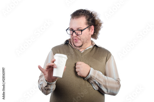 Slika na platnu Man and tasteless coffee.