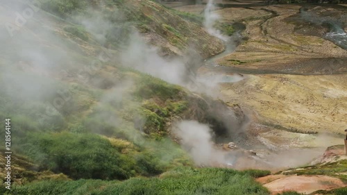 Eruption of the geyser Bolshoy in Valley of Geysers.