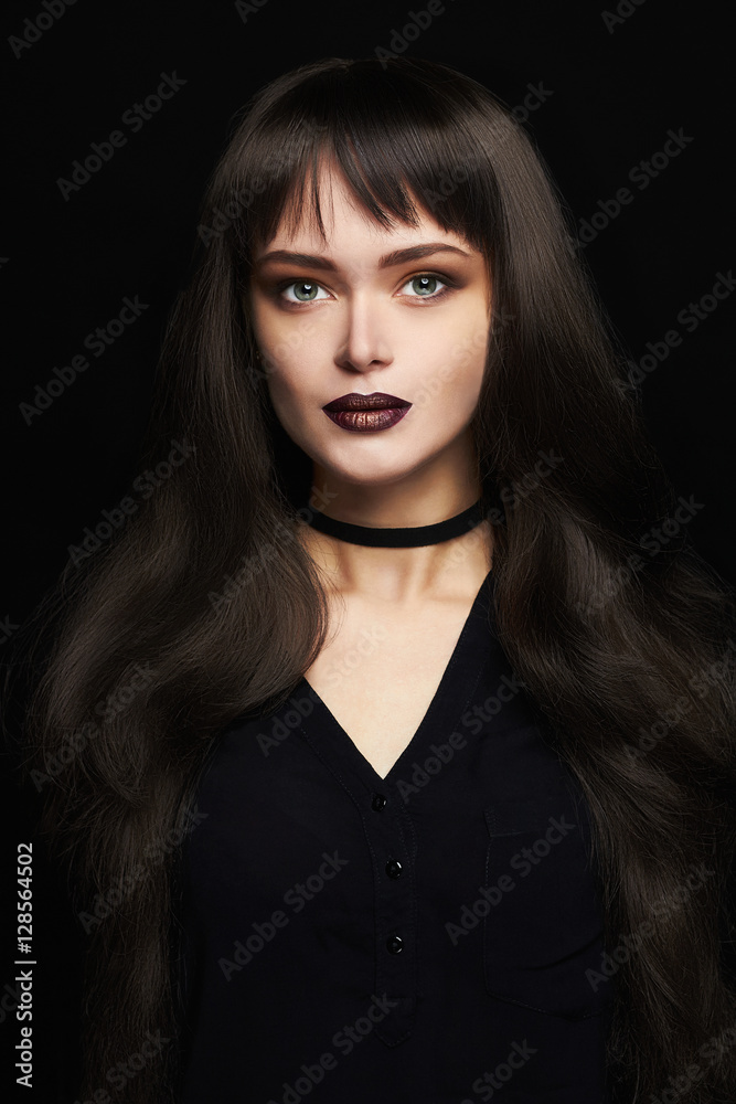 fashion Portrait of beautiful young woman with long healthy hair.trendy hair coloring