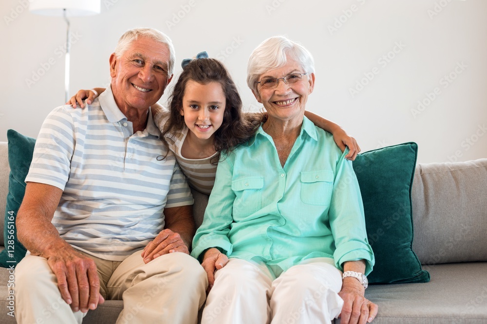 Grandmother and grand father with their granddaughter Grandmother and grand father with their granddaughter