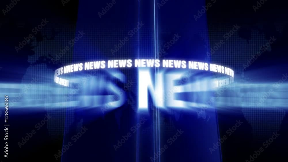 Orbiting 3d cube globe news animation