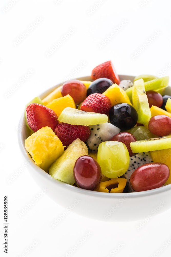 Mixed fruit in white plate Mixed fruit in white plate
