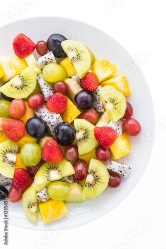 Mixed fruit in white plate