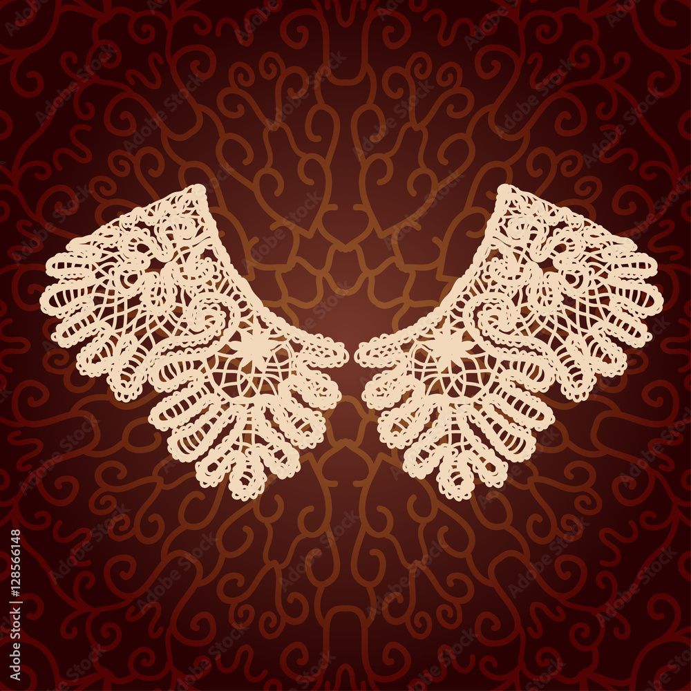 Vintage lace detachable collar necklace. Stock Vector Adobe Stock