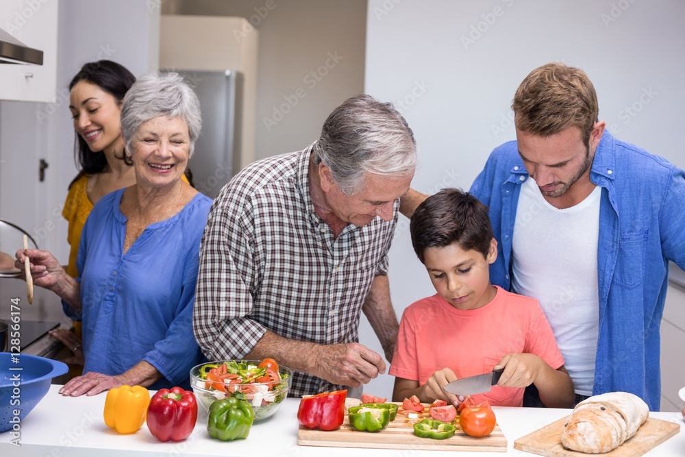 Happy family in the kitchen