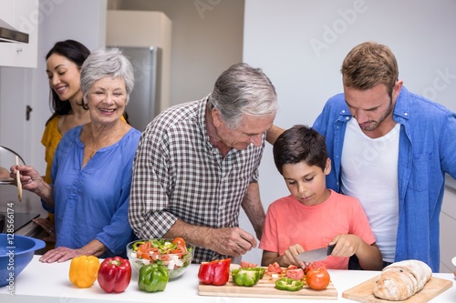 Happy family in the kitchen