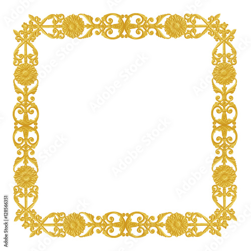 Ornament elements frame, vintage gold floral designs