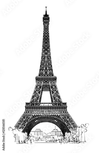 Fototapeta Naklejka Na Ścianę i Meble -  Eiffel tower isolated, very detailled