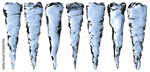 Blue clear icicles set