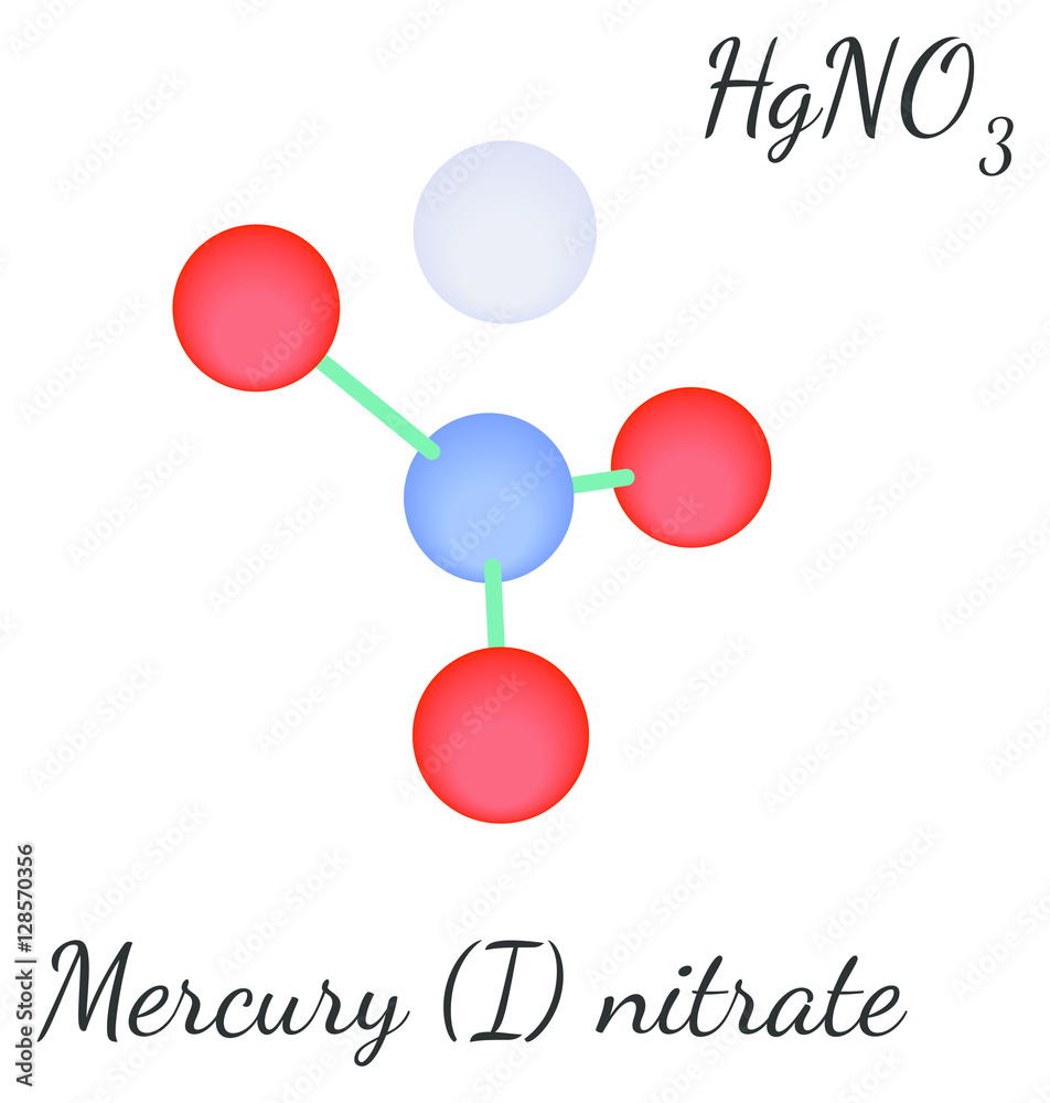 Mercury I nitrate HgNO3 molecule Adobe Stock