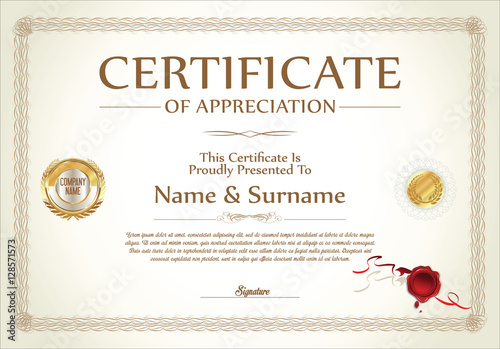 Certificate template retro design background
