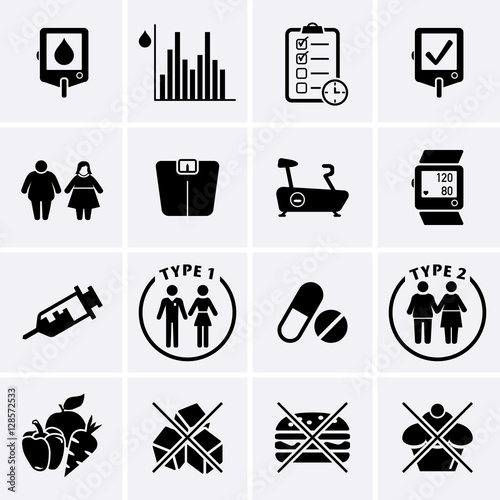 Sick Icons set. FLU or Influenza symptoms icons.