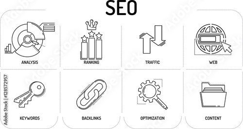 SEO - Line icons Concept