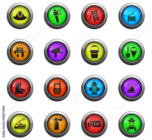 fire brigade icon set