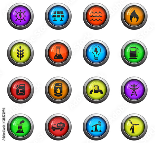 fuel and power icon set