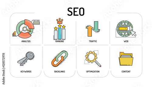 SEO - Line icons Concept