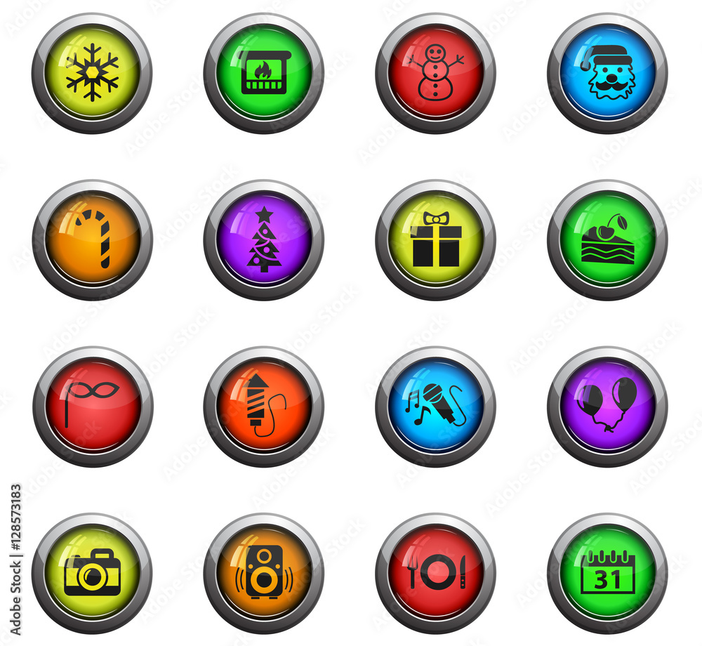 new year icon set new year icon set