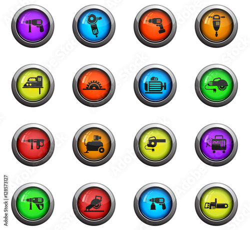 machine tools icon set