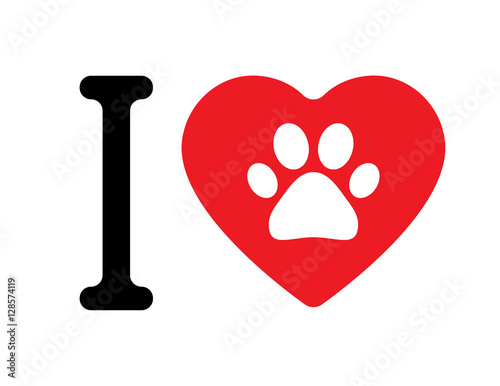 Canvas Print I love Dogs vector