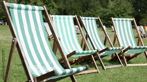 Deck chairs in St James's Park, London photo