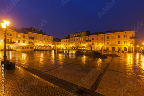 Rain on Market Square in Piotrkow Trybunalski