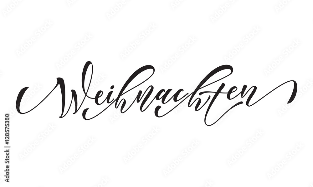 German Merry Christmas Frohe Weihnachten calligraphy text greeting