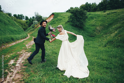 Fashion young people on their wedding