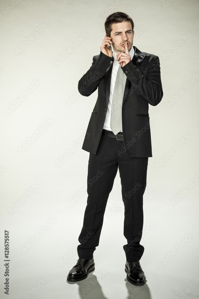 businessman asks for quiet businessman asks for quiet